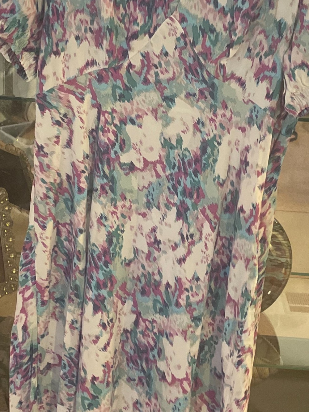 a new day White Floral Midi Dress with Teal and Purple Accents